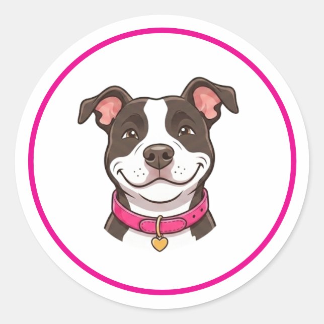 Adesivo de cachorro pitbull menina (Frente)