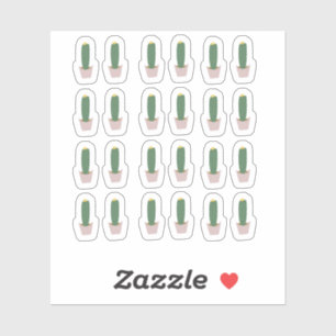 Adesivo de Cacto Alto Botânico em Vaso Cactos do D