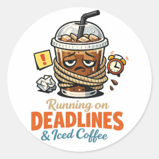 Adesivo de Café Gelado e Prazos Apertados