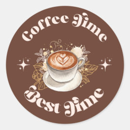 Adesivo de Café Retro Latte Melhor Momento