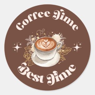 Adesivo de Café Retro Latte Melhor Momento