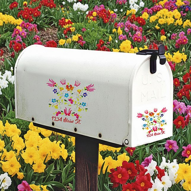 adesivo de caixa de correio com ponto floral (Criador carregado)