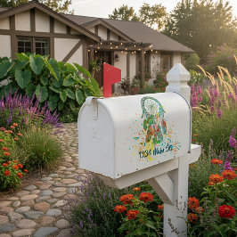 Adesivo de caixa de correio com respingos de apanh