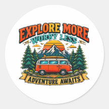Adesivo de Camping Aventura Retro