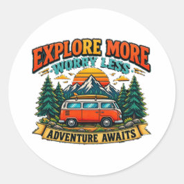 Adesivo de Camping Aventura Retro