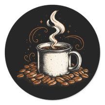 Adesivo de Caneca de Café Vintage | Vi Amante do C