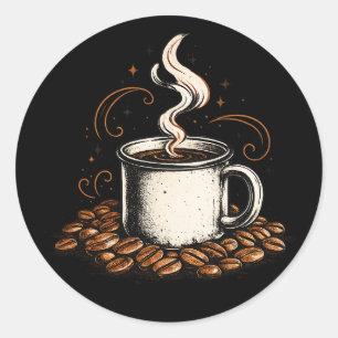 Adesivo de Caneca de Café Vintage   Vi Amante do C