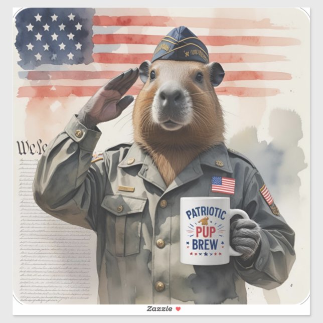 Adesivo de Capivara Veterano (Folha)