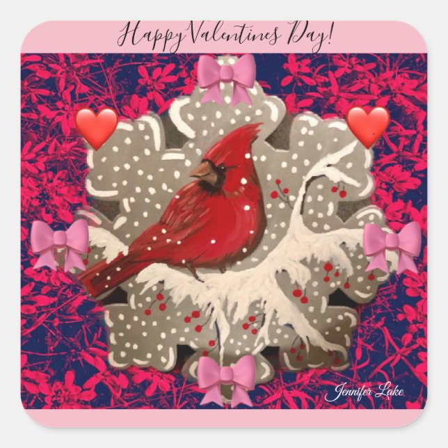 Adesivo de cardinho de Namorados feliz (Frente)