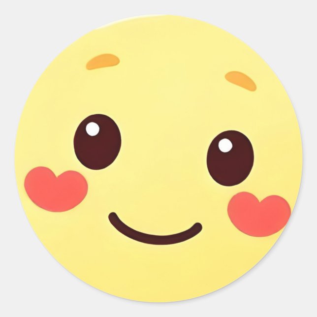 Adesivo de Carinha Sorridente Fofa Kawaii com Boch (Frente)