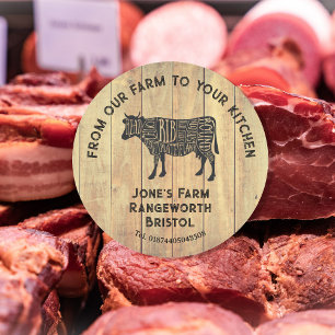 Adesivo de Carne de Bovino Fresca da Fazenda   Eti