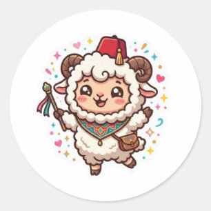 Adesivo de carneiro marroquino Kawaii fofo do Eid 