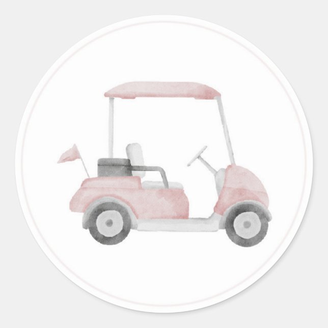 Adesivo de carrinho de golfe rosa (Frente)