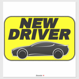 Adesivo de Carro Amarelo Moderno (Motorista Novo E