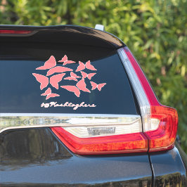 Adesivo de Carro Borboletas Rosa Branco