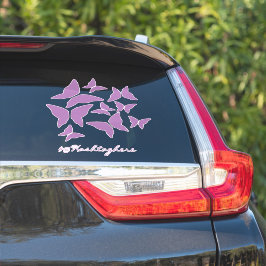 Adesivo de Carro Borboletas Roxo Branco