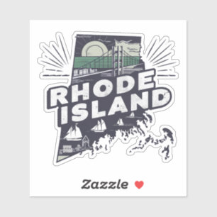 Adesivo de carro do estado retrô Rhode Island