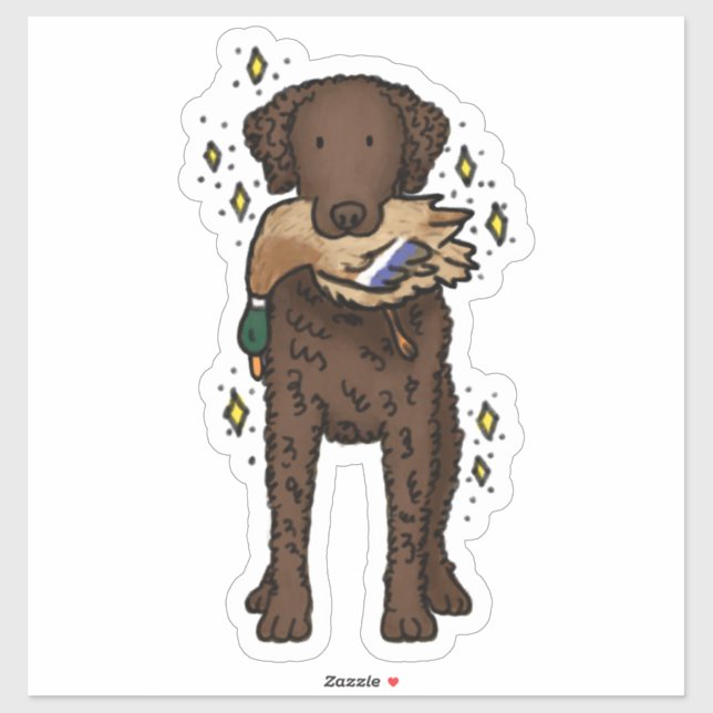 Adesivo de Carro Retriever de Capa Encaracolada (Folha)