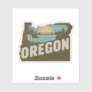 Adesivo de Carro Retro do Estado de Oregon