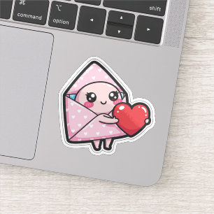 Adesivo de Carta de Amor Fofo Adesivo de Coração K