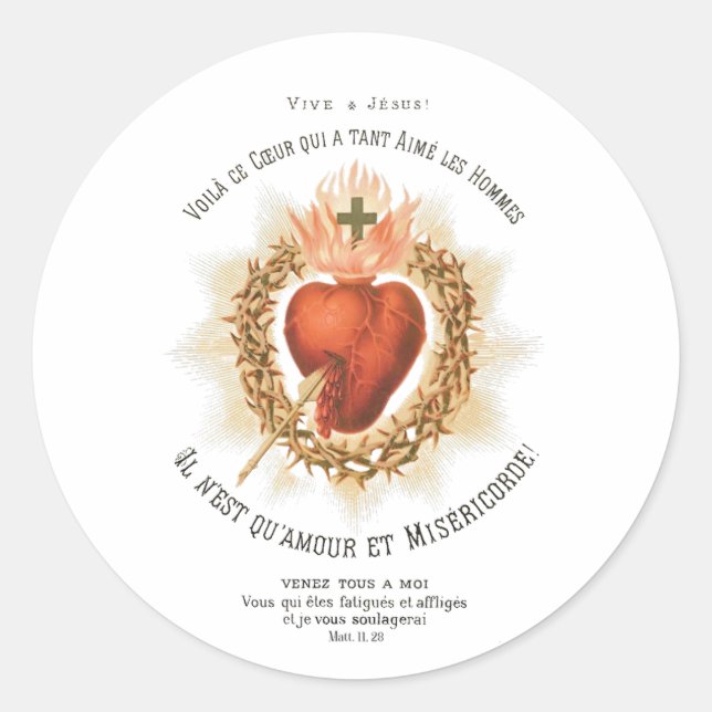 Adesivo de Cartão Santo do Sagrado Coração de Jesu (Frente)