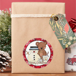 adesivo de cartoon do Natal Bear Holiday
