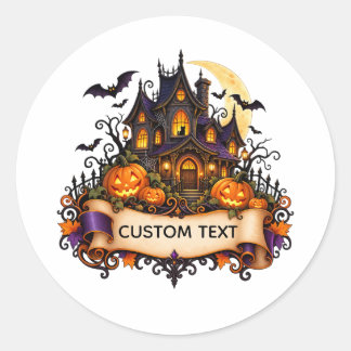 Adesivo de Casa Mágica de Halloween Personalizado