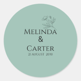 Adesivo de Casamento Botânico Minimalista