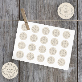 Adesivo de casamento botânico minimalista vintage