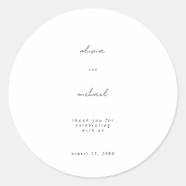 Adesivo de Casamento Caligrafia Minimalista