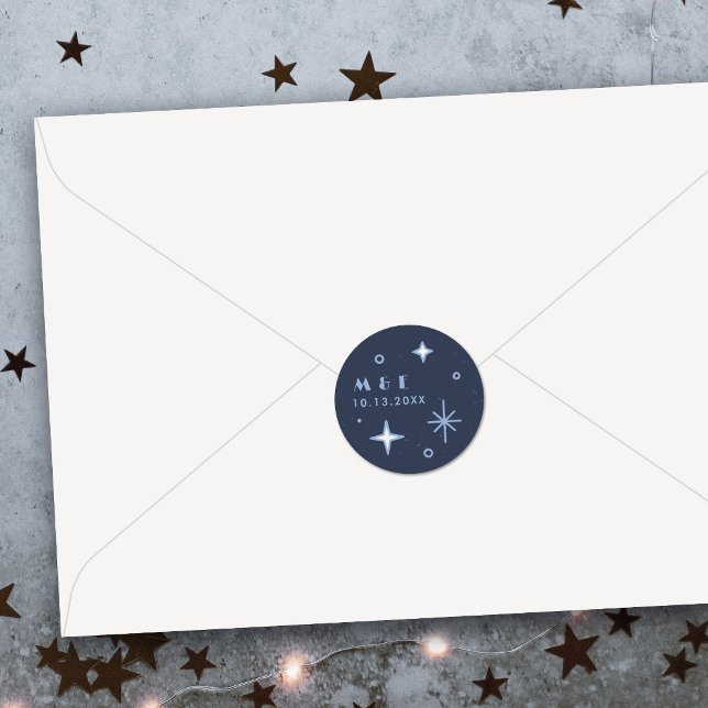 Adesivo de Casamento Celestial Lua e Estrelas (Criador carregado)