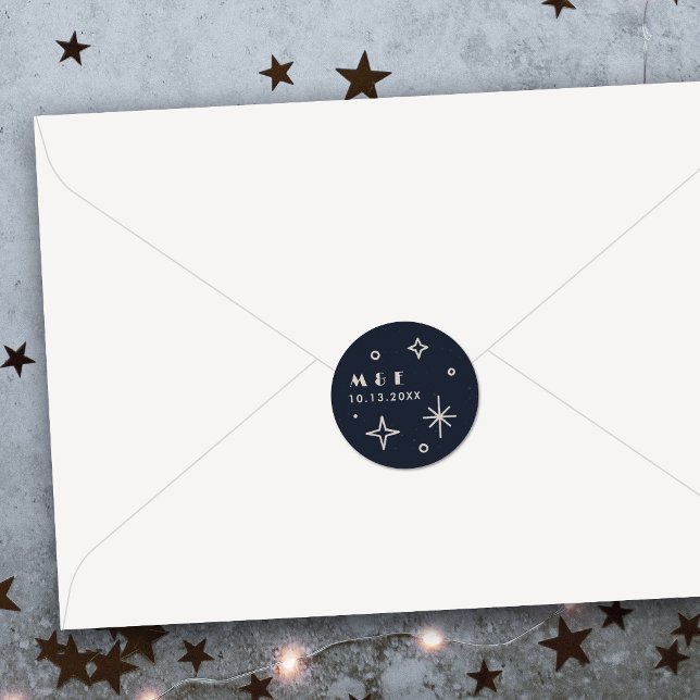 Adesivo de Casamento Celestial Lua e Estrelas Mari (Criador carregado)