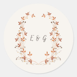 Adesivo de Casamento com Coroa de Monograma de Pra