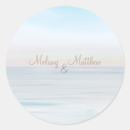 Adesivo de casamento com tema de praia na orla