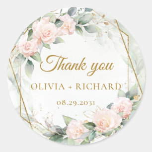 Adesivo de casamento com verde e moldura dourada b