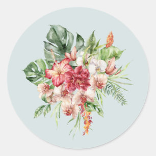 Adesivo de Casamento Coral Bouquet Elegância Tropi