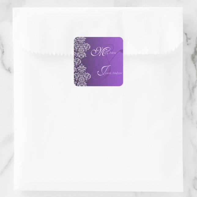 Adesivo de casamento Damask Royal Purple (Bolsa)