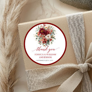 Adesivo de Casamento de Eucalipto Borgonha Sazonal