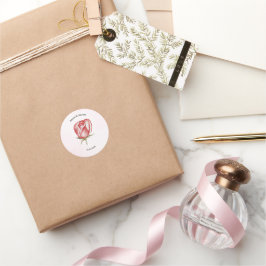 Adesivo de Casamento de Jardim Rosa Bege Primavera