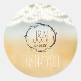 Adesivo de casamento de luzes de cordão de guirlan