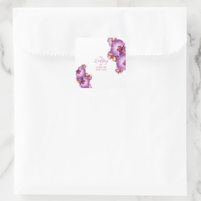 Adesivo de casamento de orquídeas (Bolsa)