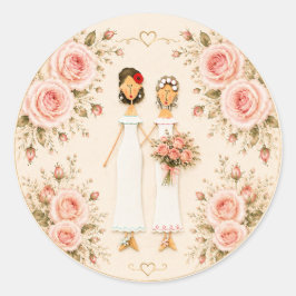Adesivo de Casamento Duas Noivas