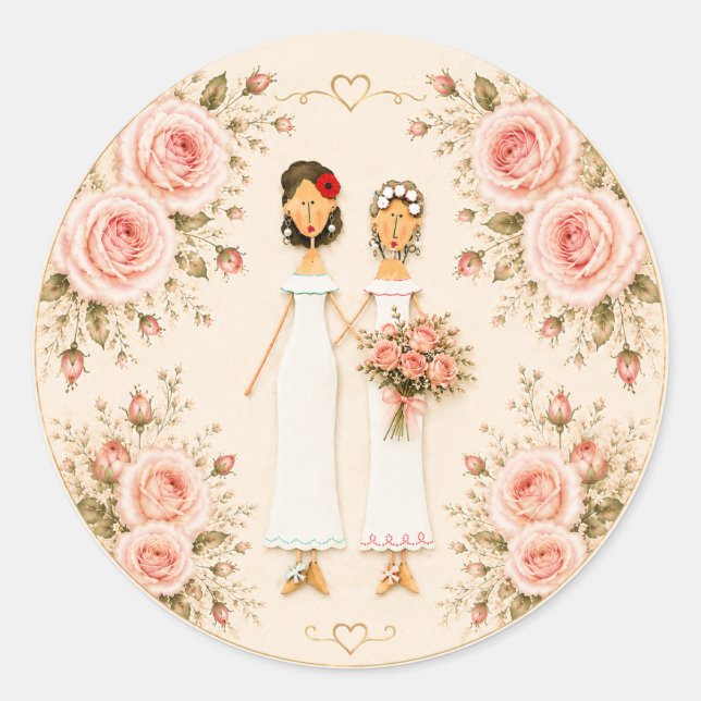Adesivo de Casamento Duas Noivas (Frente)