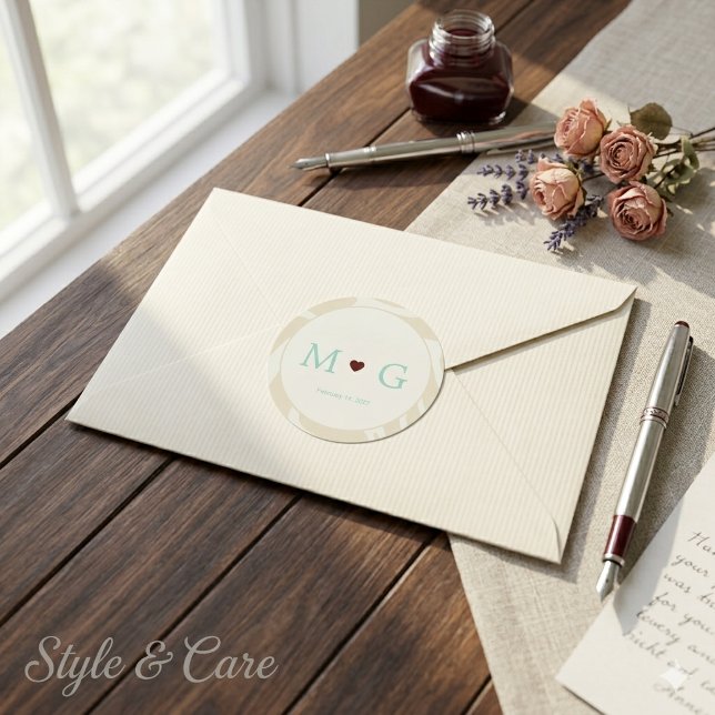 Adesivo de Casamento Elegante Design Romântico Ref (Elegant Wedding Sticker Refined Romantic Design)