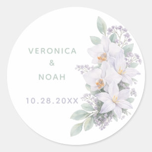 Adesivo de Casamento Elegante Edição Floral Orquíd