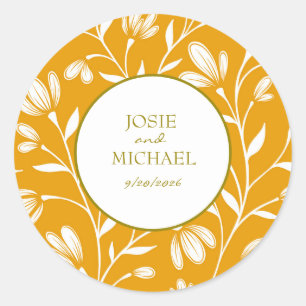 Adesivo de casamento floral