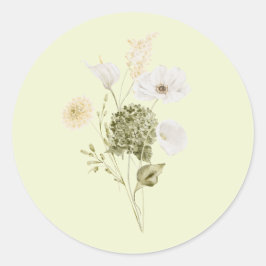 Adesivo de casamento floral botânico verde moderno