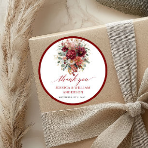 Adesivo de casamento floral burgundy Glam Fall