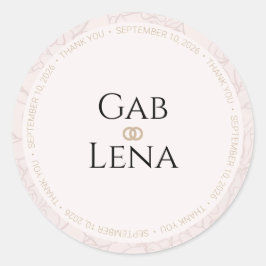 Adesivo de casamento floral Elegant Peony Blush