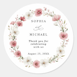 Adesivo de casamento Flores Silvestres Rosa